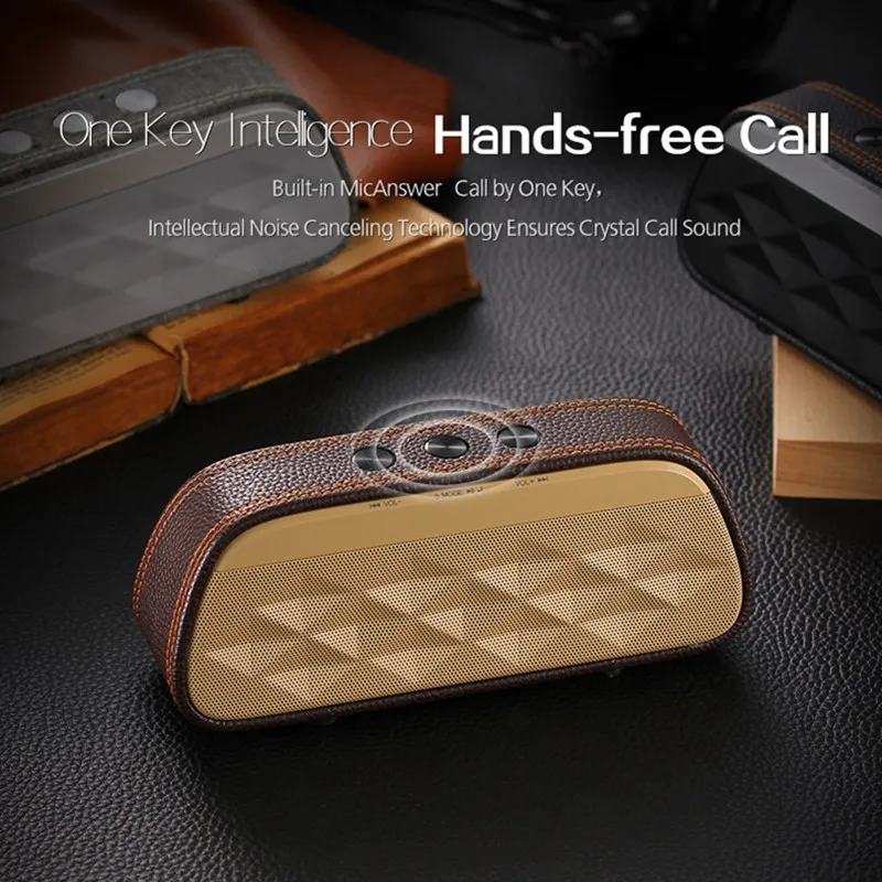 Высококачественный кожаный беспроводной bluetooth динамик портативный тканевый