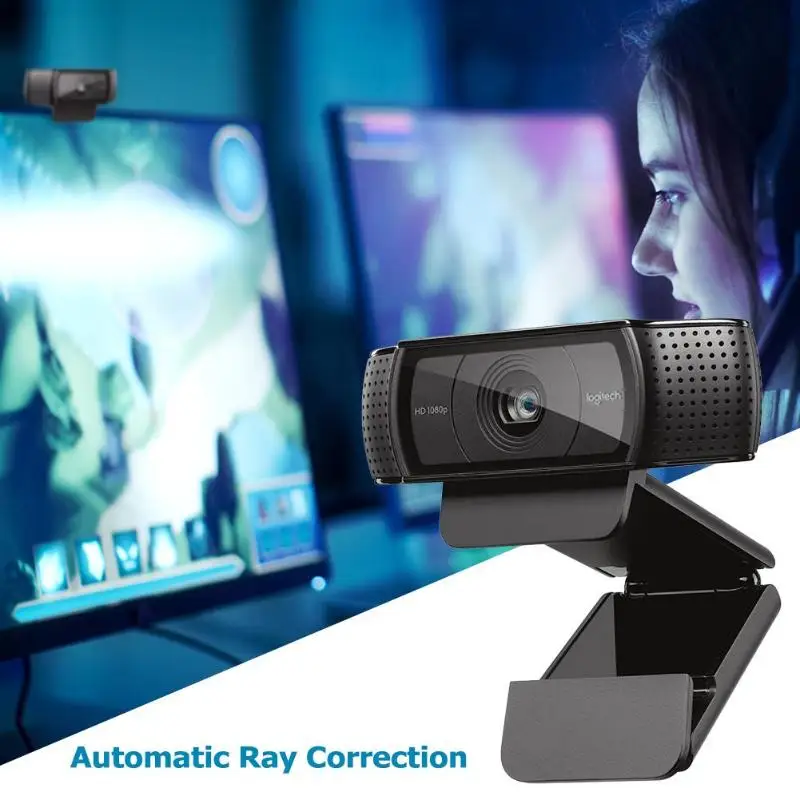 Logitech C920 Full HD 1080P запись видео с автоматической фокусировкой веб-камера с микрофоном запись Реалистичная HD 1080P 60fps видео