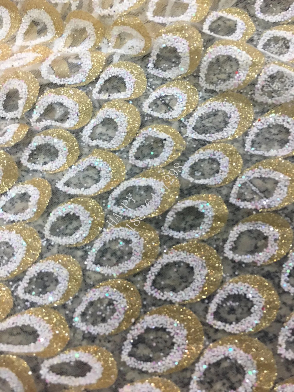 Новинка 2017 года Золотой плюс белый цвет яркий цветок ручной принт блестящие