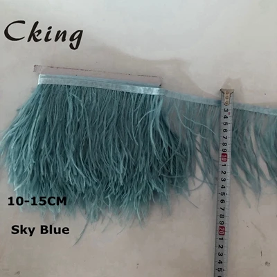 sky blue 10 метров темно-зеленое перо отделка 10-15 см ширина страуса перо платье с бахромой швейный Материал карнавал рождественские украшения Ремесло - Цвет: sky blue