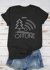 Хипстерская летняя Стильная хлопковая футболка с автономным управлением с изображением дерева и озера, футболка с Wi-Fi, популярные модные футболки, топы, женская черная футболка с Wi-Fi в стиле Харадзюку