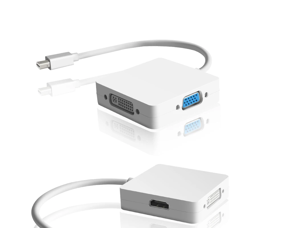 3 в 1 Мини адаптер DP к HDMI Дисплей порт к VGA конвертер Дисплей порт DVI кабель для ПК Apple MacBook Pro
