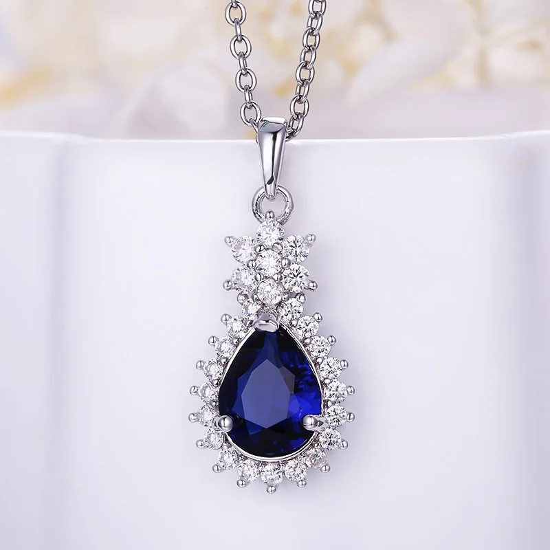 Подвесная груша AAA кубический циркон ожерелье из натурального камня подвесной