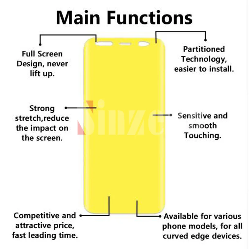 Sinzean 100 шт. высшее качество для Samsung S9/S8/S10 Plus 3D изогнутая полная Защита экрана S10 E