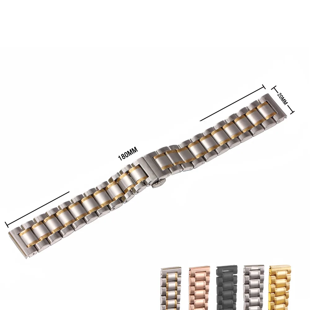 Модный ремешок из нержавеющей стали для мужчин и женщин 18 мм 20 22 24 Бабочка двойное