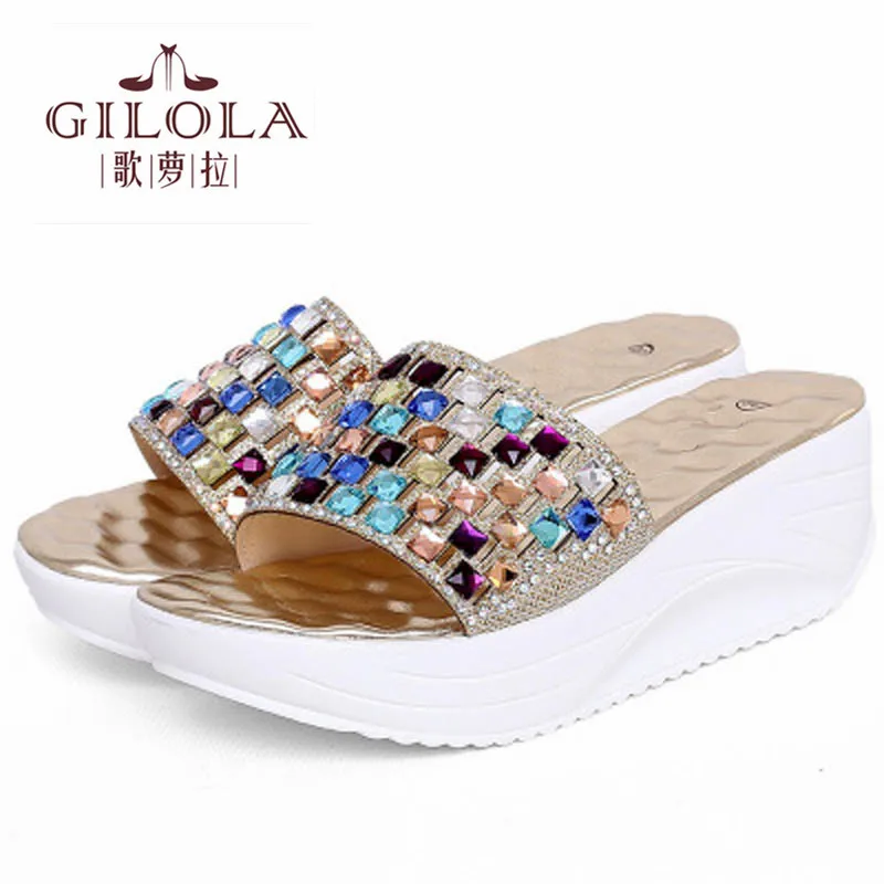 Новинка размеры 34 43 женские босоножки на платформе с открытым носком танкетке