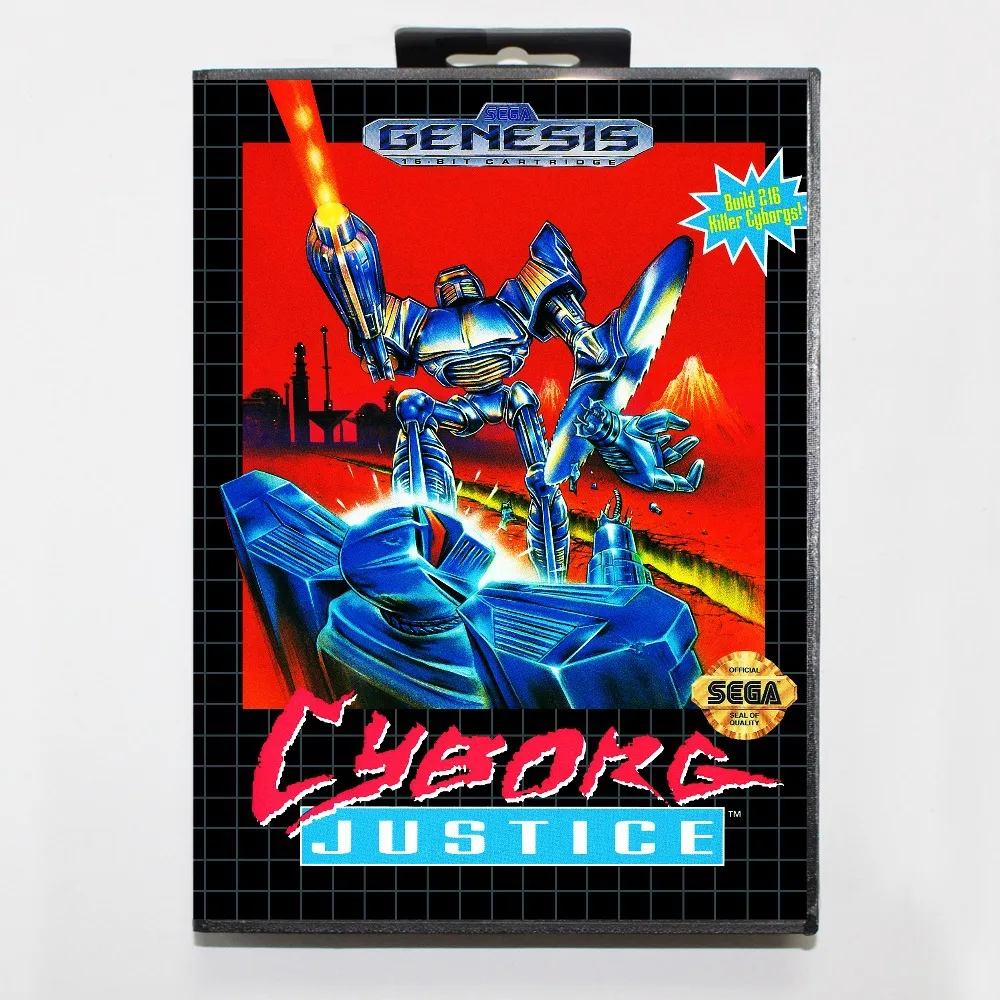16 бит Sega MD игровой Картридж с розничной коробкой-киборг справедливости карточная