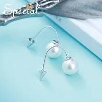 special brand fashion 925 sterling earrings natural freshwater pearls double sided jewelry gifts for women s1706e