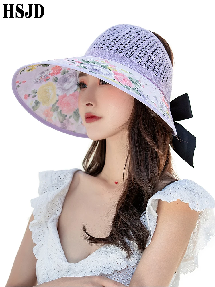 2019 женская летняя вязаная сетчатая Свободная верхняя шляпа с большими широкими