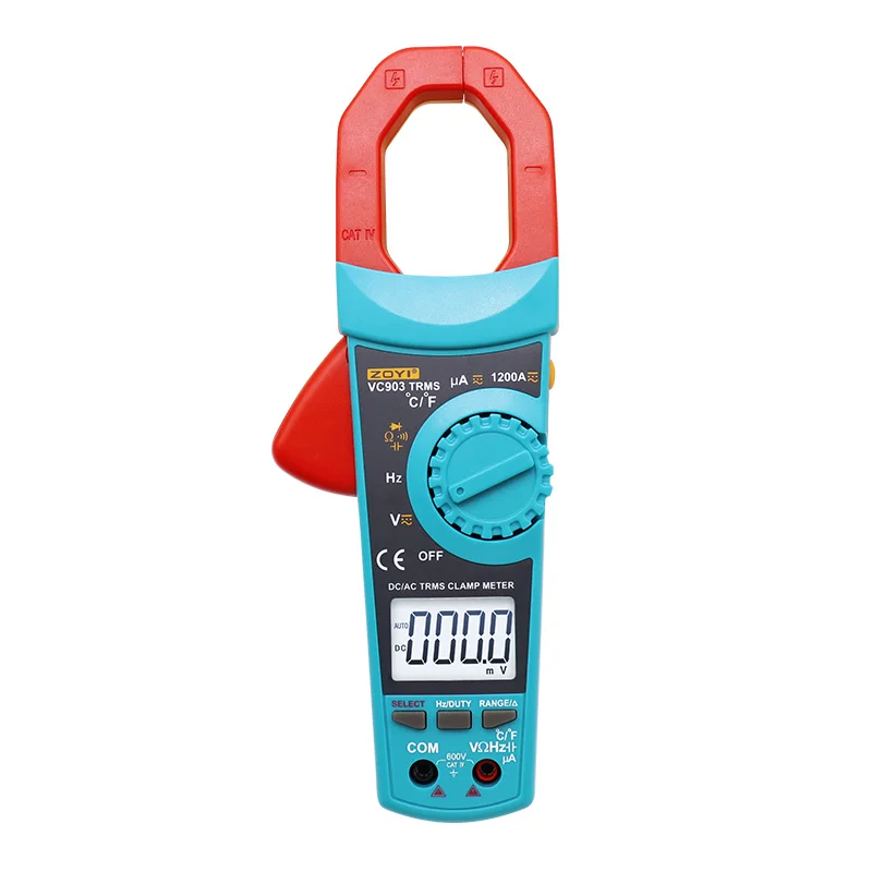 VC903 VC902 True RMS Цифровой токоизмерительный клещи Ток переменного / постоянного тока Автоматический диапазон Сопротивление емкости Высокоточный мультиметр - Цвет: VC903-1200A