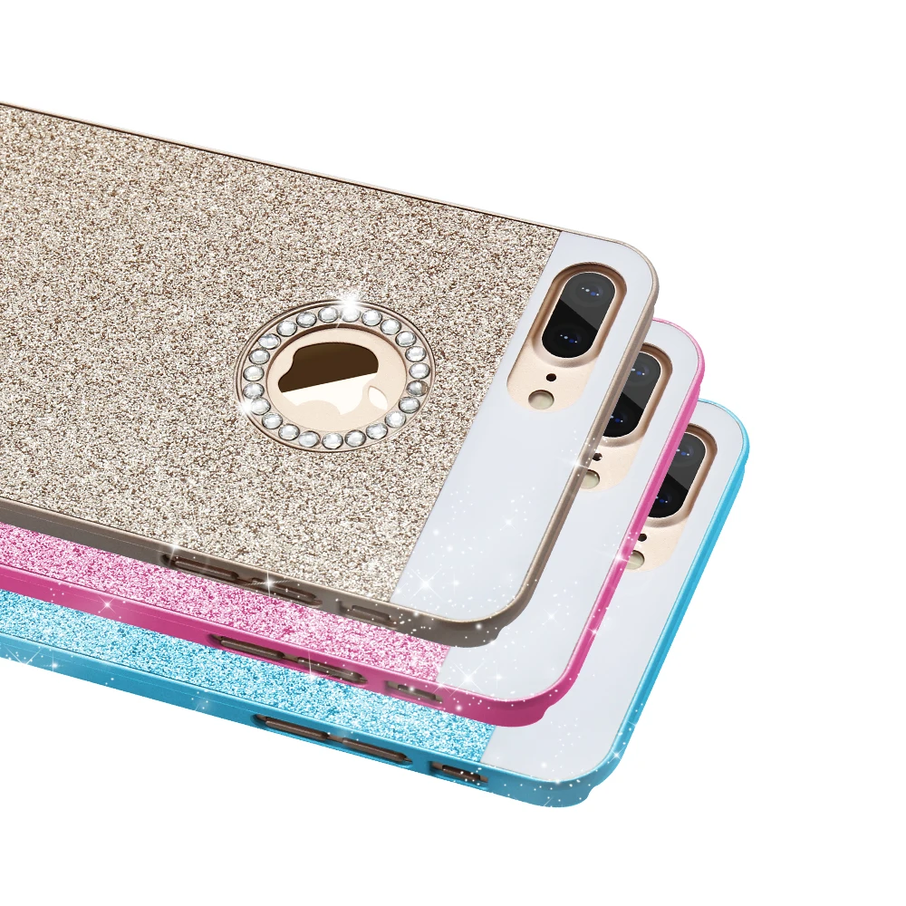 Kisscase чехол для телефона айфон 7 6s Plus милые с сияющими блестками Стразы Жесткий PC