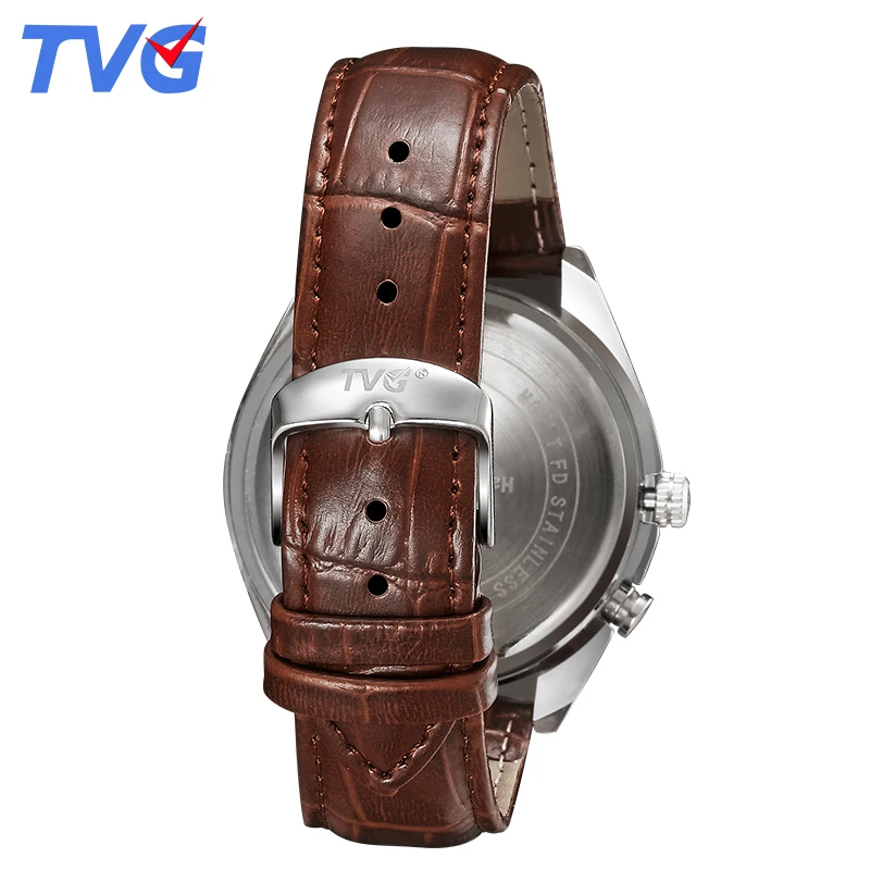 Часы наручные TVG Мужские кварцевые модные повседневные водонепроницаемые из