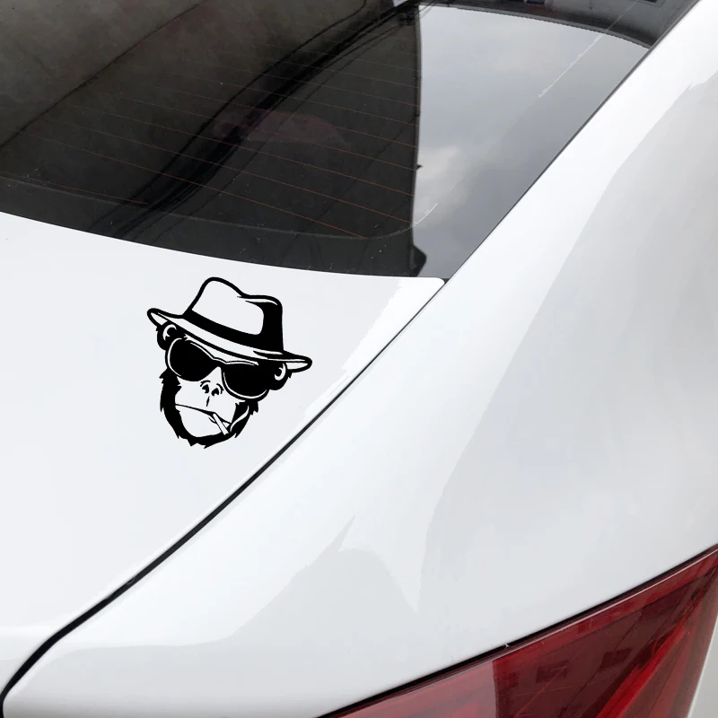 YJZT 16.3CM*16CM Monkeys Head Fashion Pattern Vinyl Decal Body Of Car Sticker Black/Silver C4-1864 | Автомобили и мотоциклы