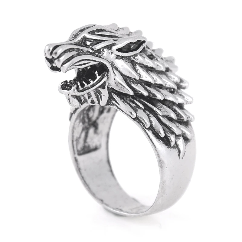 Винтажные кольца в виде волчьей головы кольцо стиле панк с животным мужские