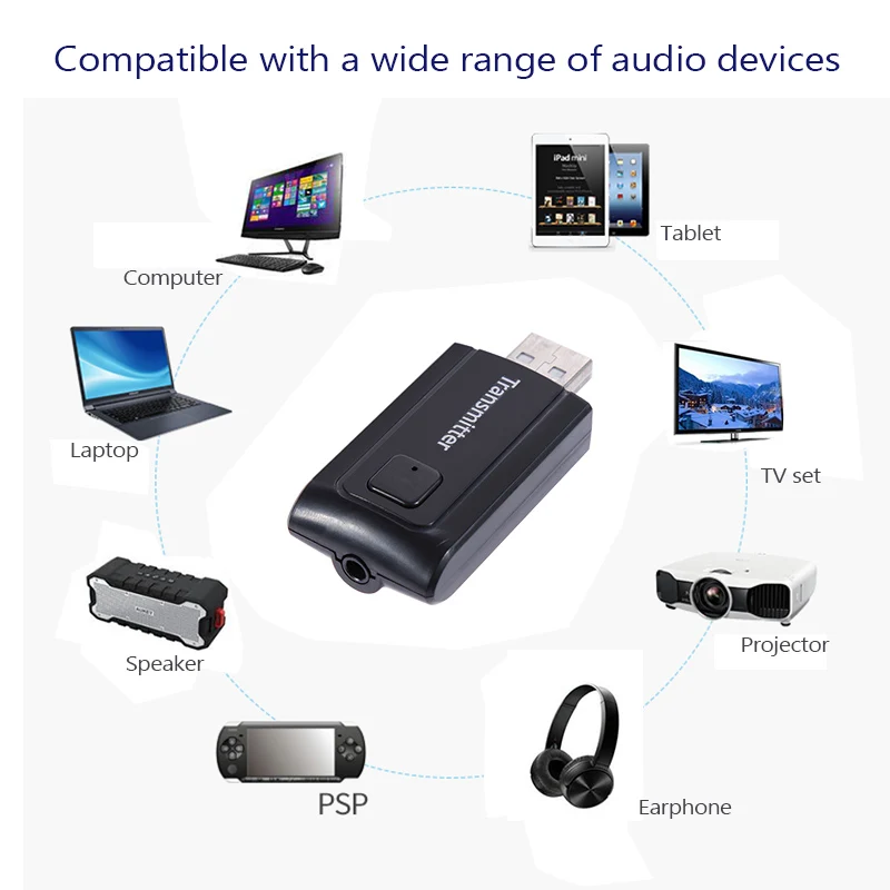 Соединение через usb и беспроводное Bluetooth V4.2 передатчик аудио музыка стерео