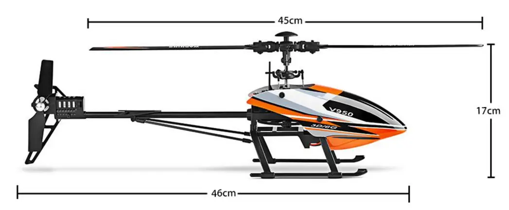 WLtoys V950 большой вертолет 2,4G 6CH 3D6G система бесщеточный Радиоуправляемый вертолет RTF игрушки дистанционного управления