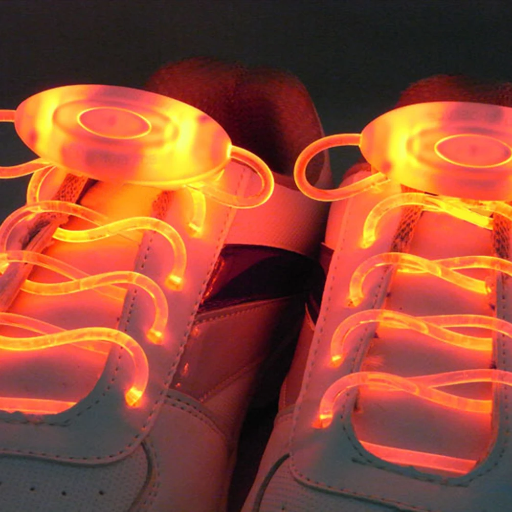 Hot LED Flash Luminous Shoelace Light Up Glow Round Strap Shoe Laces Party Decor Shoestrings Lazy No Tie Shoeslace 11 Colors