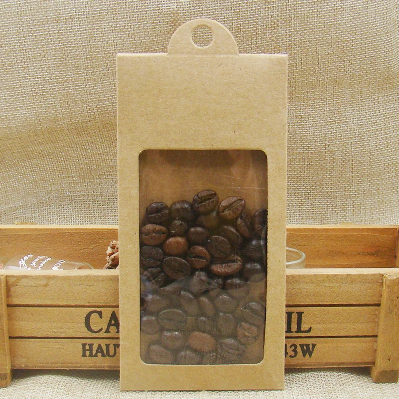 50 шт. новая Подарочная коробка для окна из крафт-бумаги с вешалкой хранения