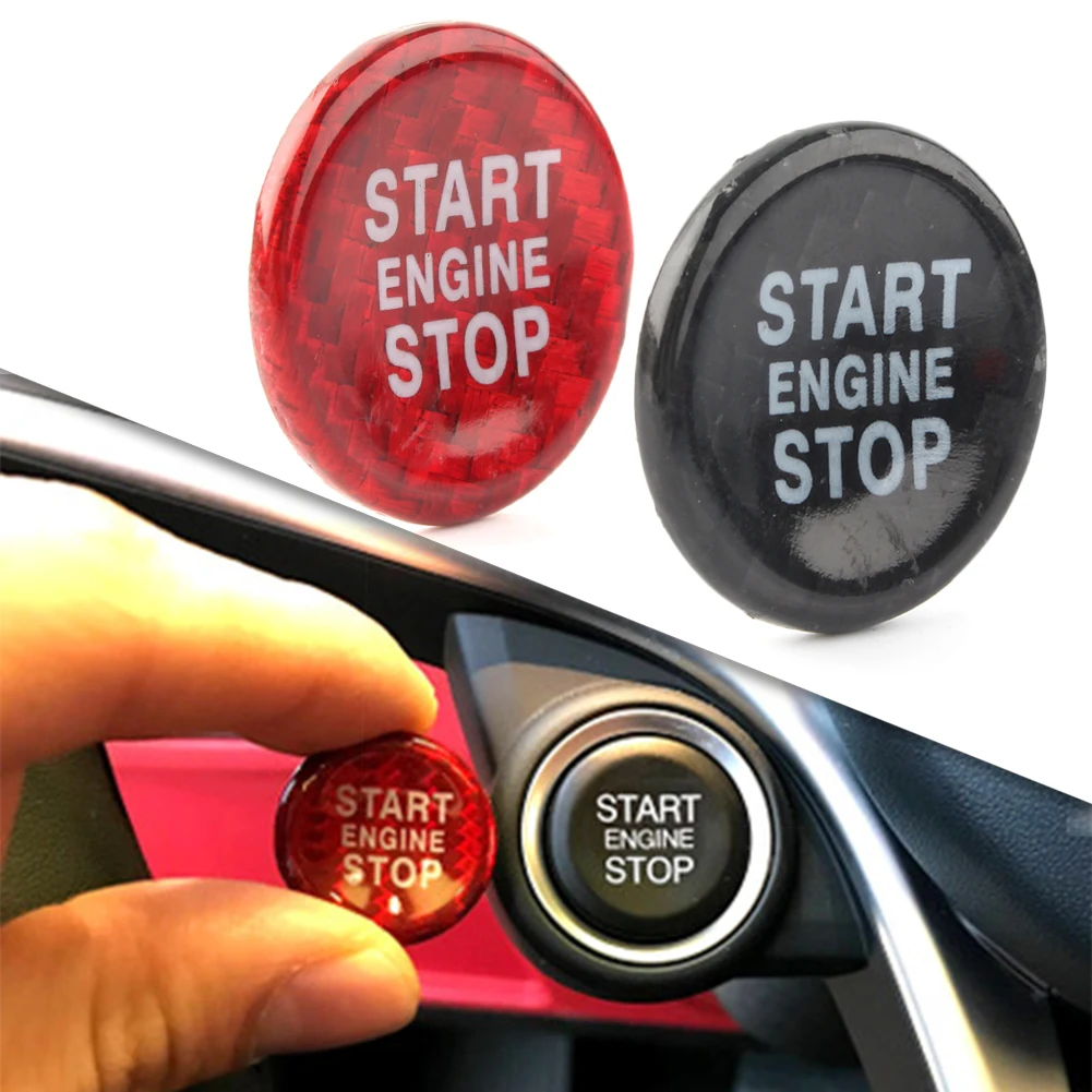 

Universial Carbon Fiber Ignition One Button Start Button Decoration Car Sticker For Alfa Romeo Giulia Stelvio