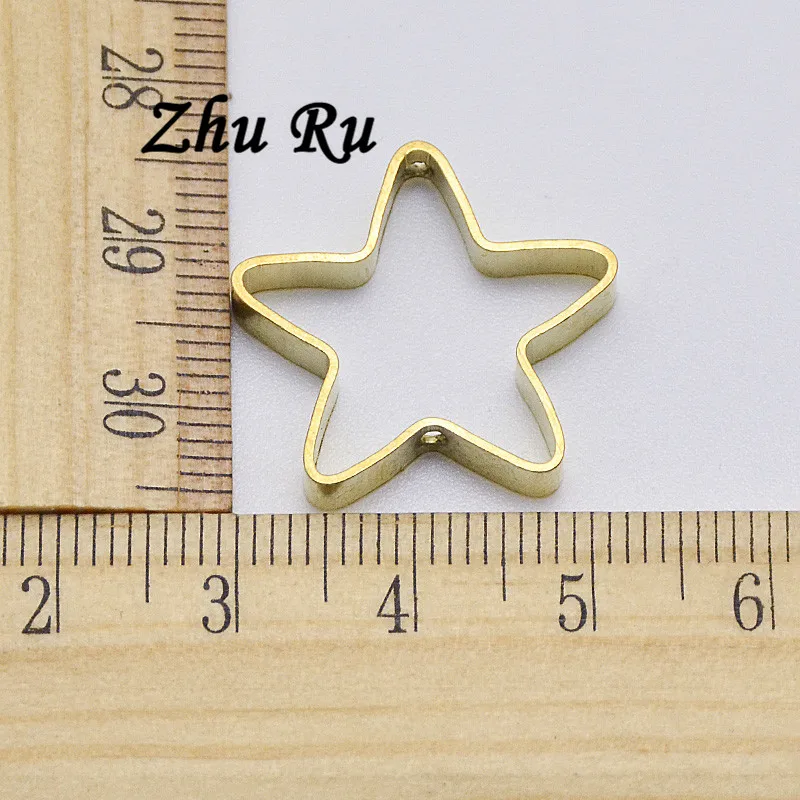 5 шт./лот zhu ru медная полая Пентаграмма пятиконечная звезда соединительное кольцо