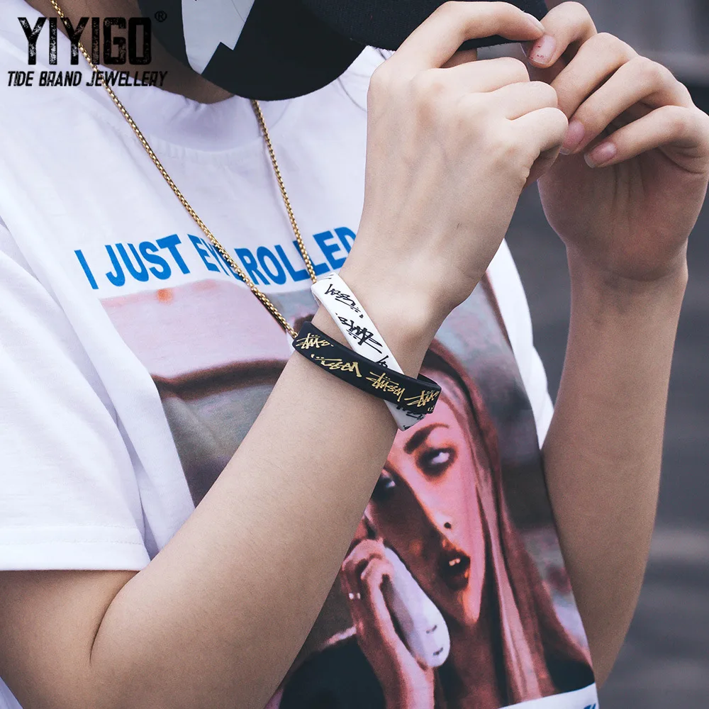 1 шт. брендовый креативный Силиконовый браслет с рисунком для мужчин и женщин