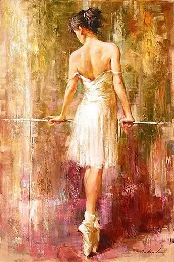 Thick Texture Beautiful Women Painting Ballet Dancer Girl by Andrew Atroshenko Canvas Office Home Decor Picture | Дом и сад
