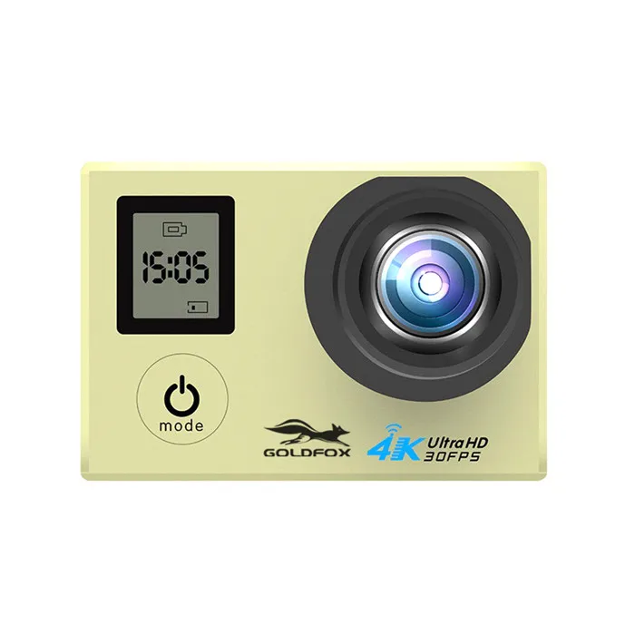 Gold GOLDFOX H10 HD 4K Спортивная Экшн-камера 30 м Водонепроницаемая 2," экран 1080p спортивная DV камера 170 градусов go extreme pro мини-камера - Цвет: Gold
