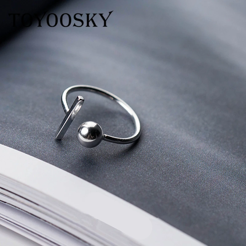 Кольцо на палец TOYOOSKY ювелирное изделие из настоящего серебра 925 пробы с шариком