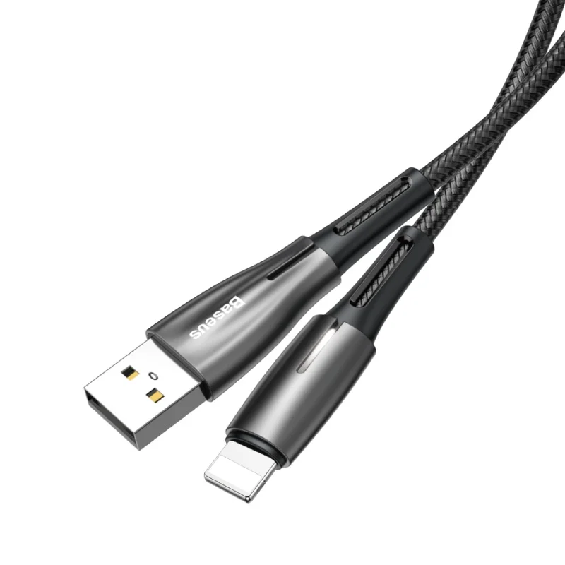 Black Baseus USB кабель для iPhone XR Xs Max X Кабель зарядного устройства 2.4A Быстрая зарядка освещения для iPhone 8 7 Plus Xs зарядка USB кабель для передачи данных - Цвет: Black