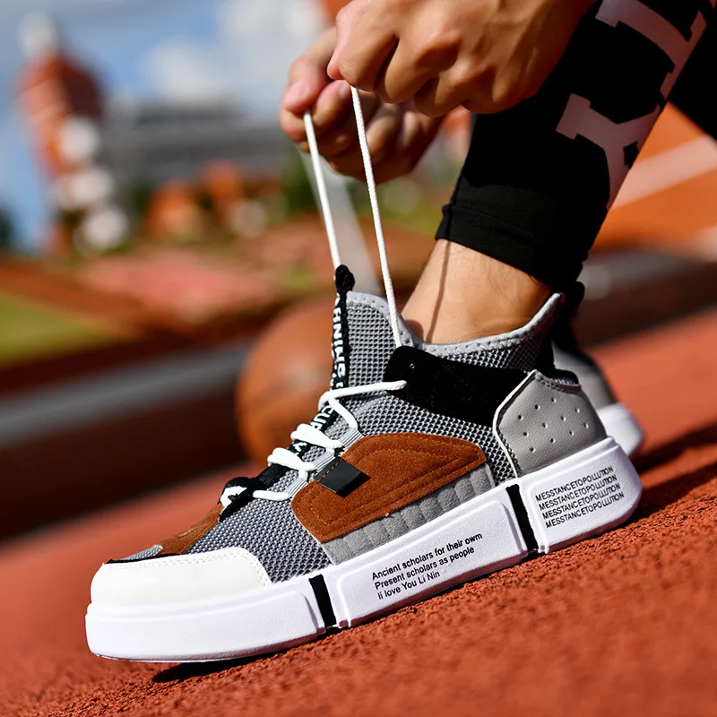 Мужская обувь Новинка 2019 года модная повседневная с высоким берцем на толстой