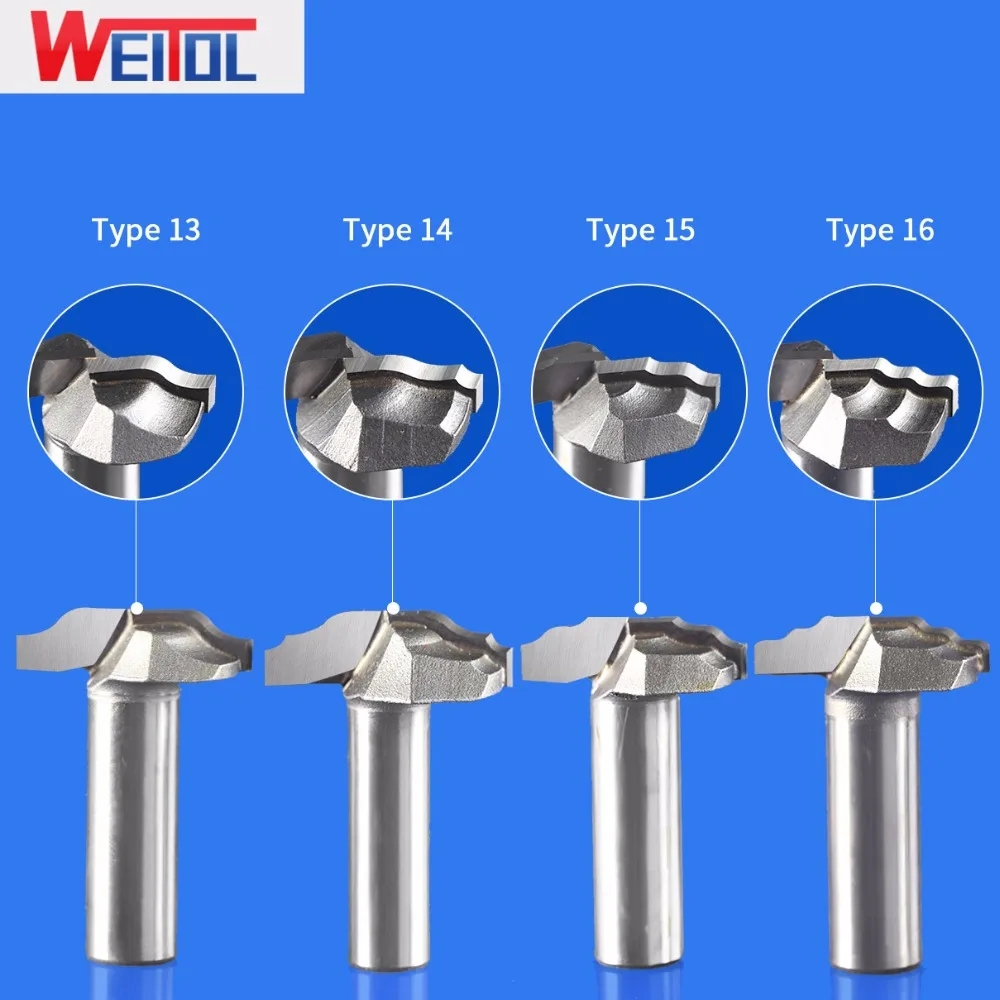 WeiTol 1/2 дюйма твердосплавные дверные фрезы для шкафа деревообрабатывающие