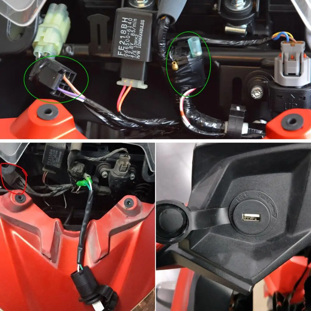Rupse мотоцикл USB Зарядное устройство для Kawasaki versys650 versys1000 versysX300 с реле|Зажигалка| |
