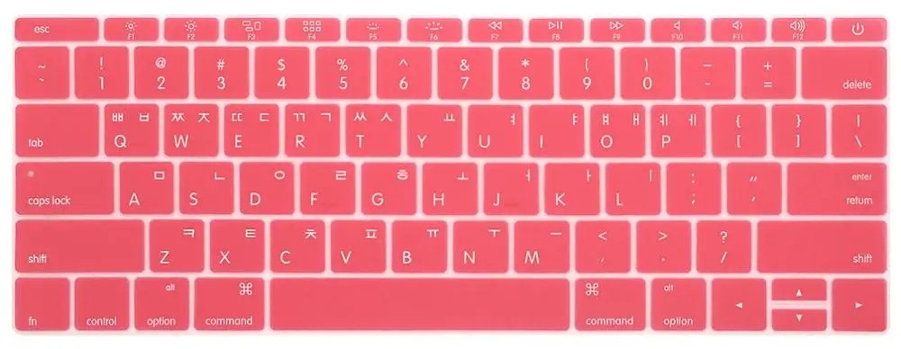 Розовый Корейская клавиатура крышка для MacBook не с сенсорной панелью 13pro A1708 retina 12 дюймов A1534 Клавиатура ноутбука защитная пленка - Цвет: Розовый