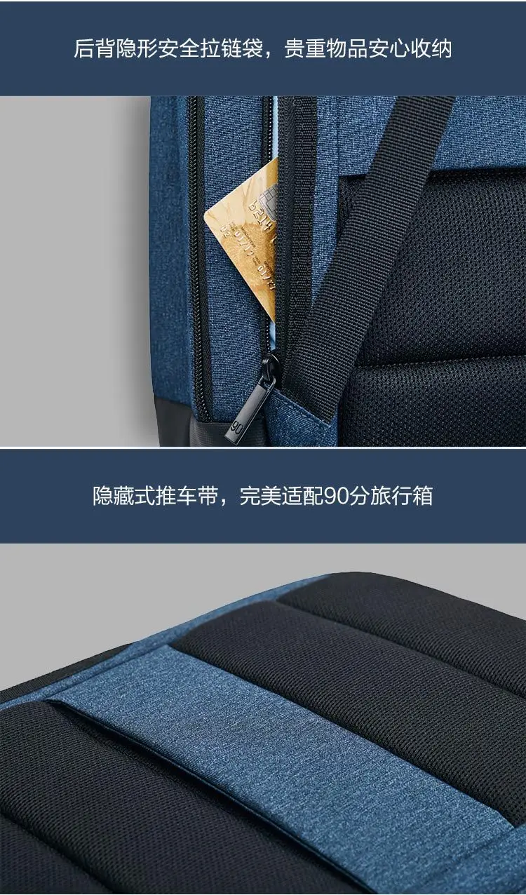 Xiaomi 90 Забавный классический деловой рюкзак для путешествий, Водонепроницаемый Большой Вместительный 15,6 дюймовый рюкзак для ноутбука, повседневный рюкзак, школьный рюкзак