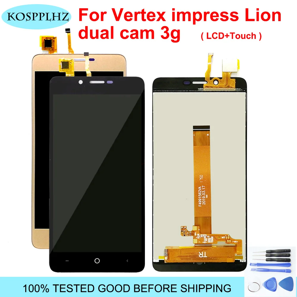 Оригинальный высококачественный для vertex impress lion dual cam 3g ЖК дисплей и сенсорный