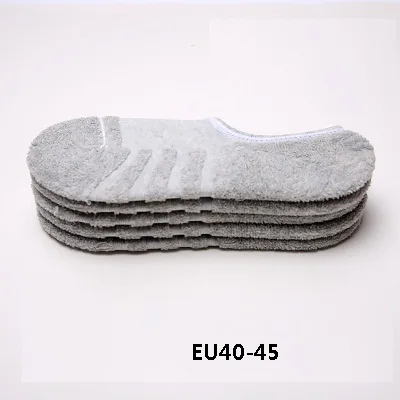 BIG GREY 6 шт. = 3 пар/лот, мужские невидимые стильные хлопковые носки в полоску, Нескользящие, высокое качество, новинка, большие размеры - Цвет: BIG GREY
