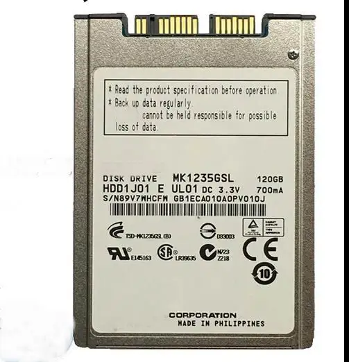 

100% Новинка в коробке 3 года гарантии MK1235GSL 120G Micro-SATA 1,8 дюймов 5 мм нужны фотографии с большим углом, пожалуйста, свяжитесь со мной