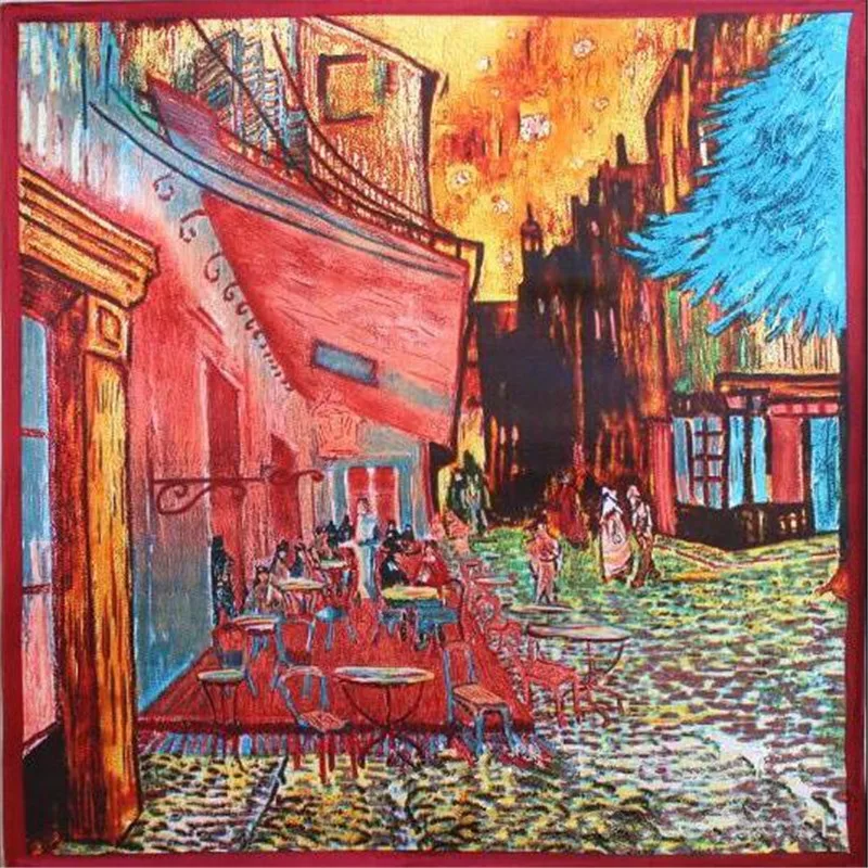 Женский шарф из искусственного шелка Ван Гога знаменитый платок с масляной