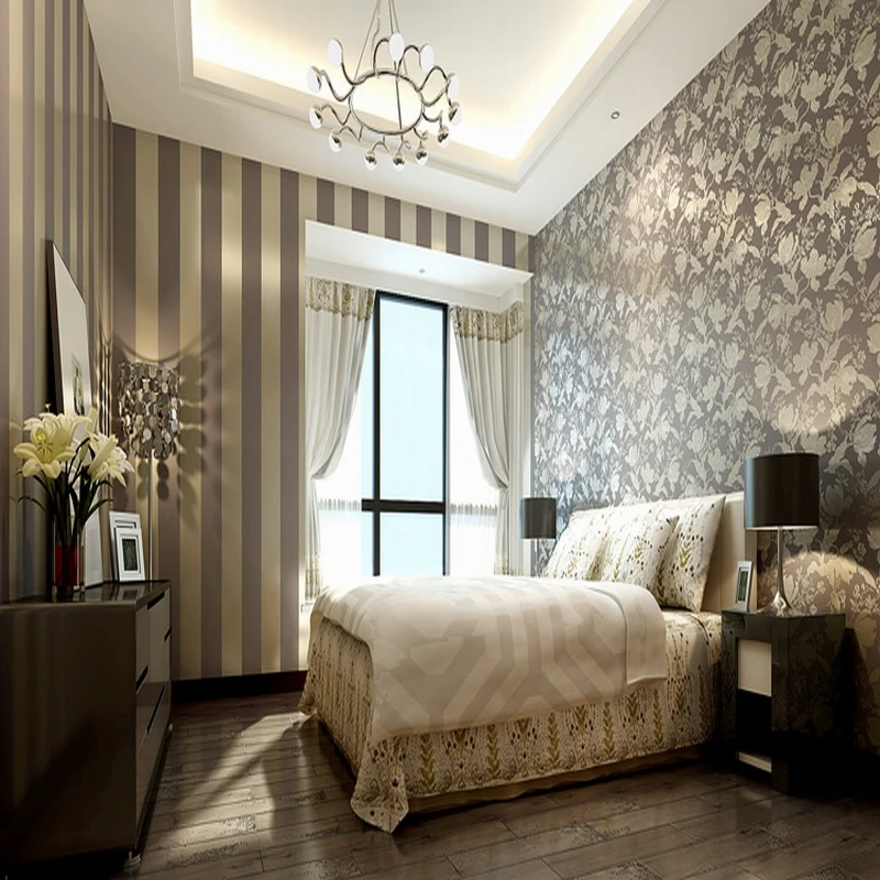 Обои для дома современный декор Papel де Parede рулон 3d Бумага серый черный полосатый