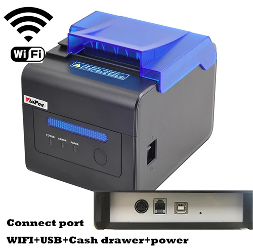 WIFI USB Профессиональный Wifi кухонный принтер 80 мм термопринтер Pos принтер со звуком и сигнализация с освещением - Цвет: WIFI USB