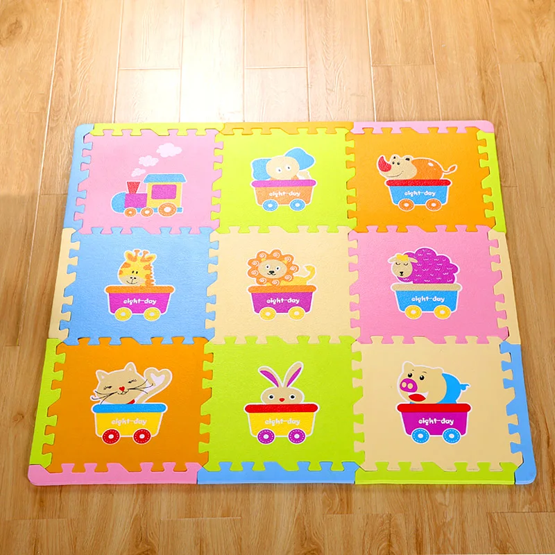 30x30 см детская DIY с рисунком животного поезд головоломки Коврики пены eva собрать