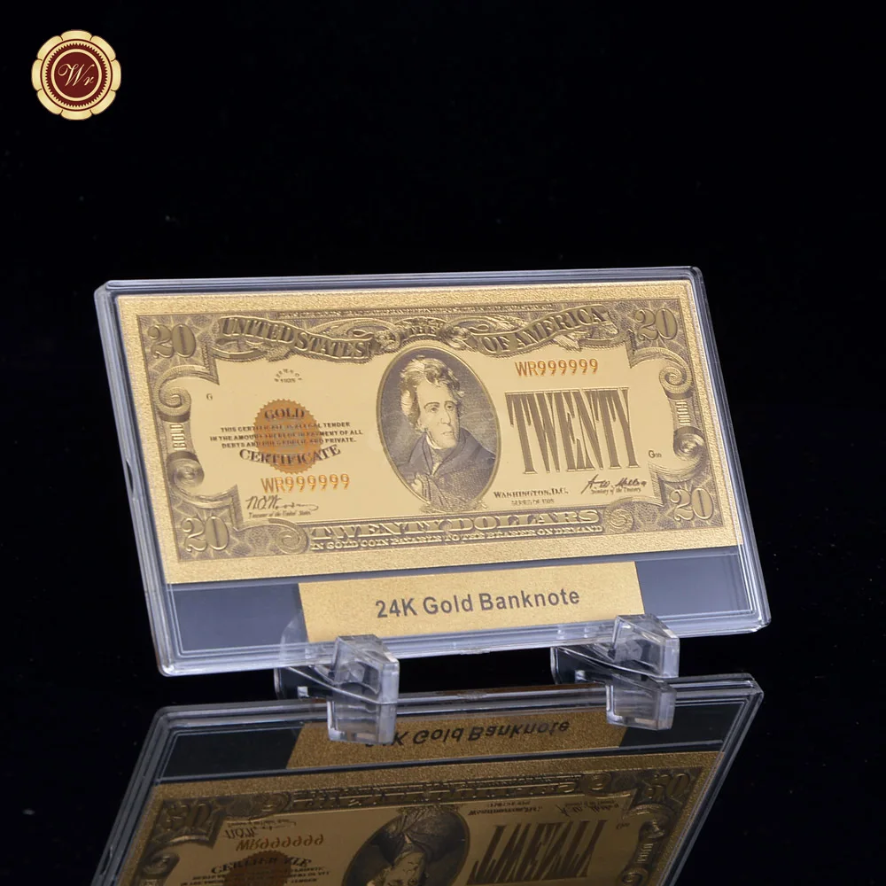 1928 USD 20 WR качество Золотая банкнота 1875 лет$5 доллар США национальные банкноты пластиковые банкноты приятные детали+ бесплатные подарки рамка дисплея - Цвет: 1928 USD 20