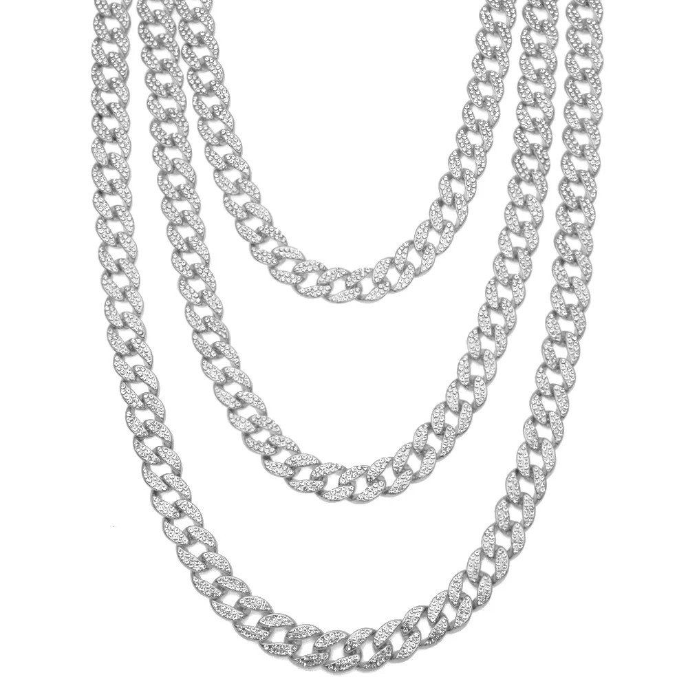 18 20 24 30 дюймов золотые украшения Iced Out Finish Miami кубинские женские медные ожерелья AAA