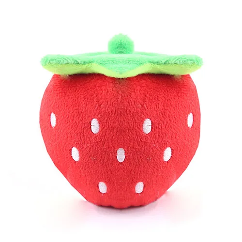 Red Strawberry DRESSPET собака игрушки веселые фрукты-формы мягкие плюшевые игрушки писк для малых и средних собак собаки чихуахуа головоломки интерактивные игрушки для детей - Цвет: Red Strawberry