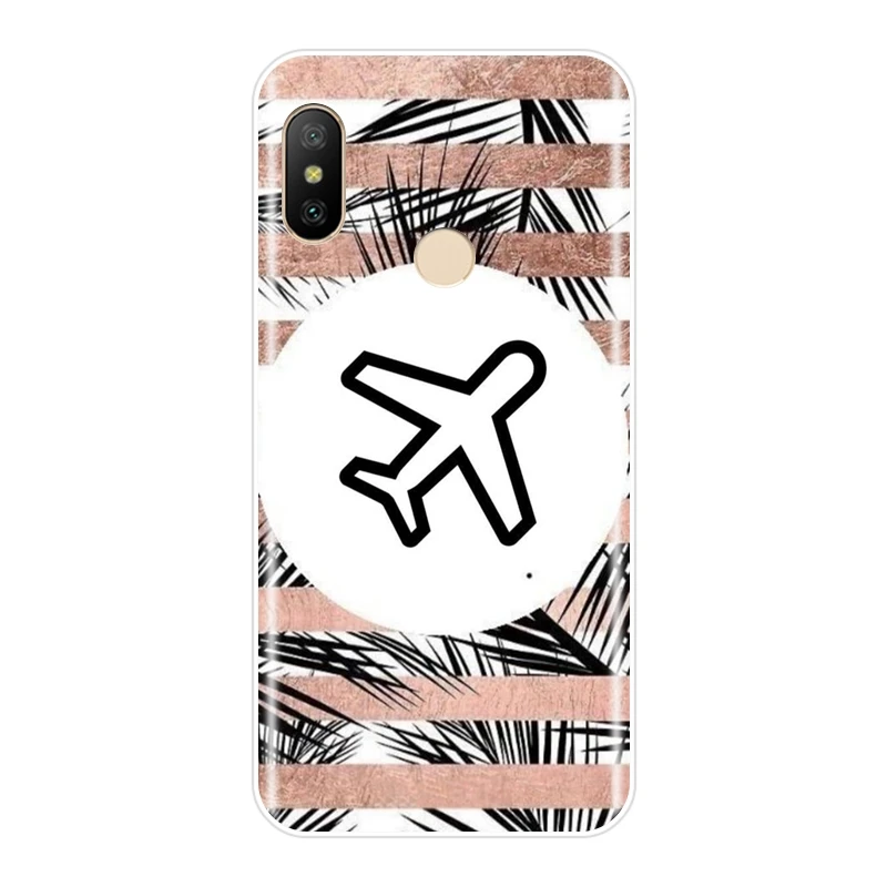 Мягкий силиконовый чехол с сердечками и самолетом для Xiaomi MI A1 A2 Lite Mi5 Mi6 Mi8 задняя