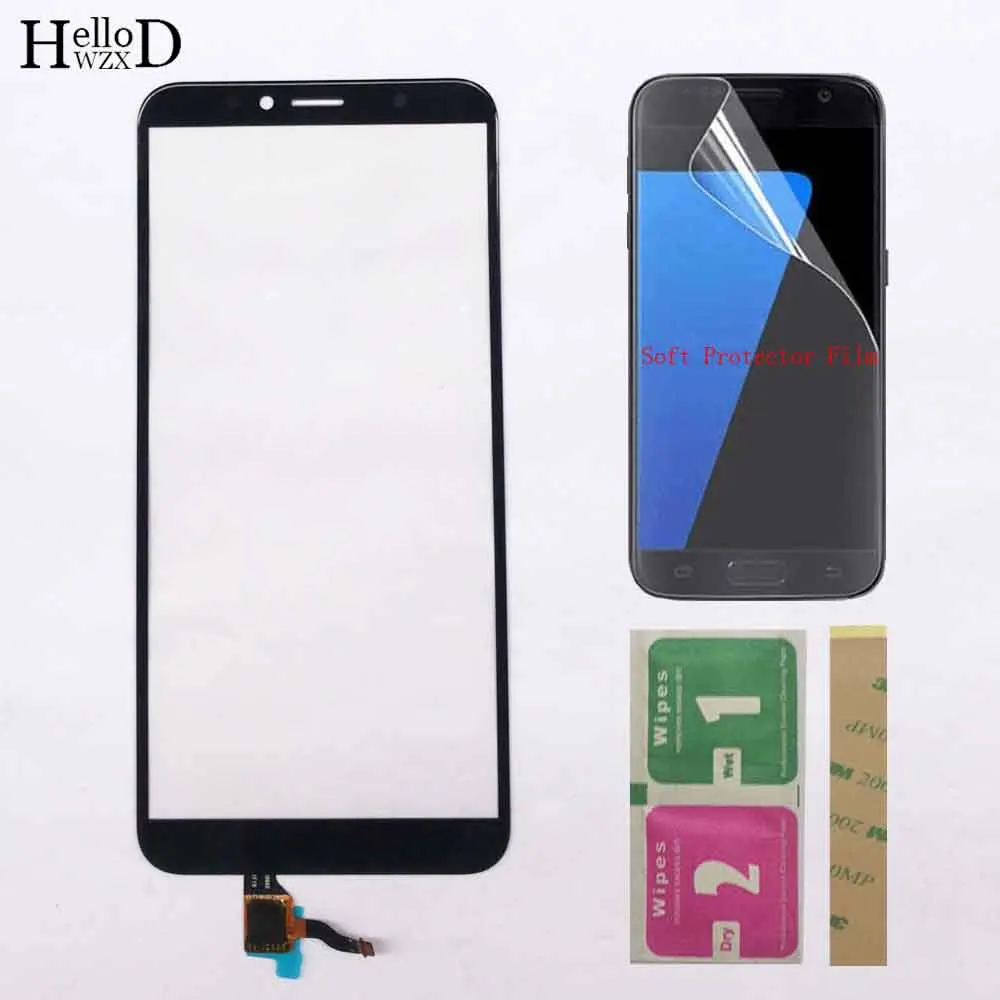 Black Мобильный сенсорный экран панель для huawei Honor 7A Pro AUM-L29 Honor 7C AUM-L41 сенсорный экран дигитайзер Датчик внешняя стеклянная панель салфетки - Цвет: Black