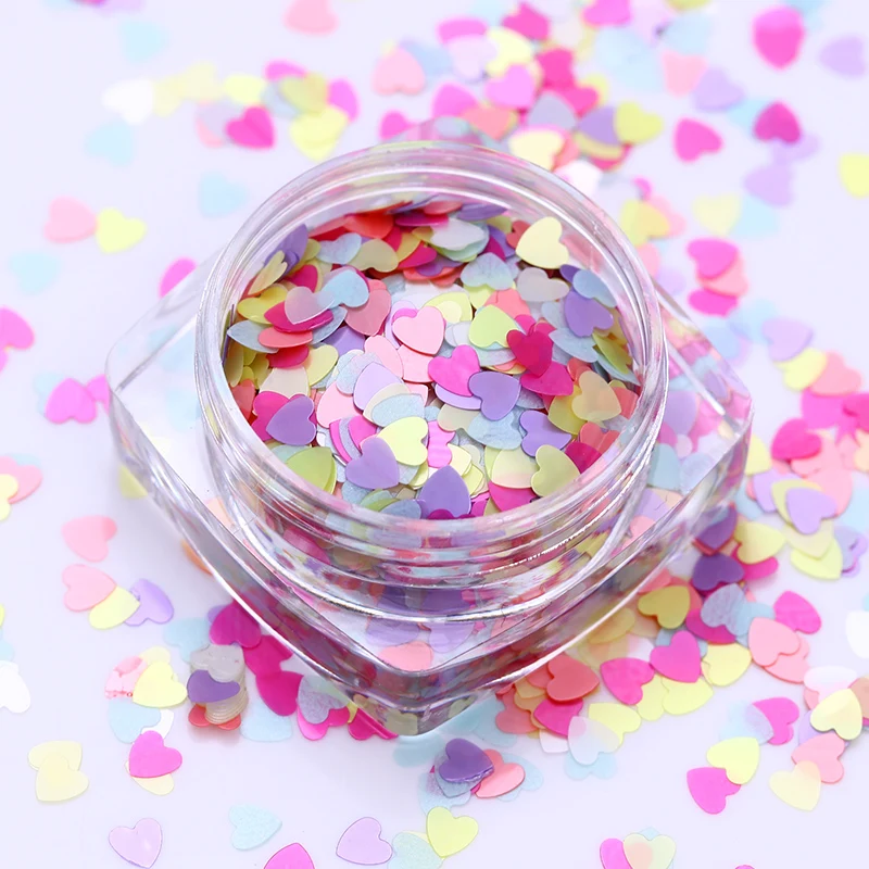 2 г матовый перламутровый форма сердца блеск для ногтей Блестки 3 мм смешанные