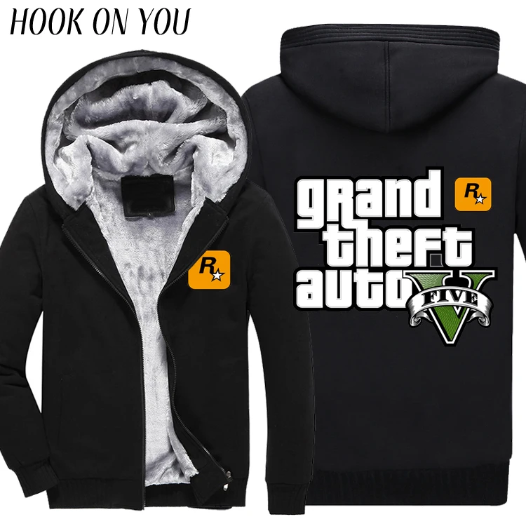 Grand Theft Auto GTA GTA5 толстовки кофты осень зима флисовая куртка ТВ игры на молнии Одежда - Цвет: A1085-L22-4