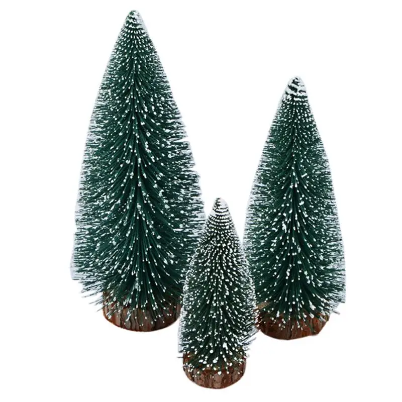 FunPa 3Pcs Mini Artificial Christmas Tree Miniature Fake Cedar Table Centerpiece With Wooden Base | Дом и сад