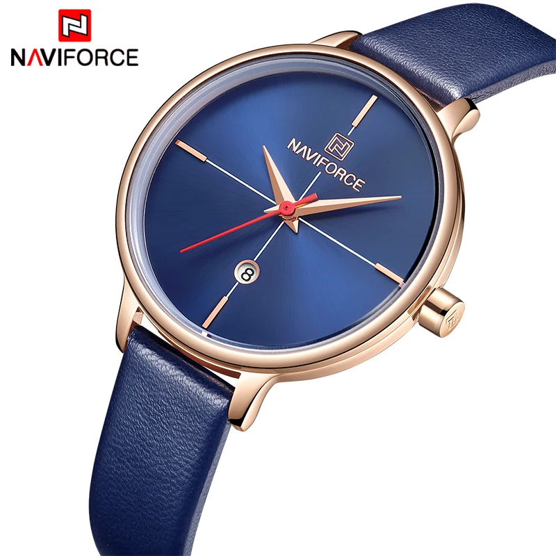 Лучший Бренд NAVIFORCE 2019 Новые Роскошные Модные Женские Часы Кварцевые Кожаные